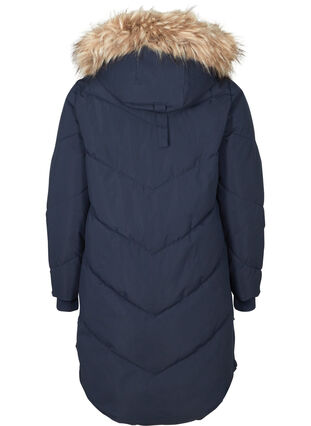 Manteau d'hiver avec capuche et bordure en fausse fourrure, Night Sky, Packshot image number 1