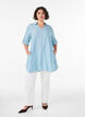 Tunique coupe trap&egrave;ze en lin et viscose, Bleu Clair, Model image number 1