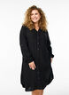 Chemise longue en lin et viscose, Noir, Model image number 0