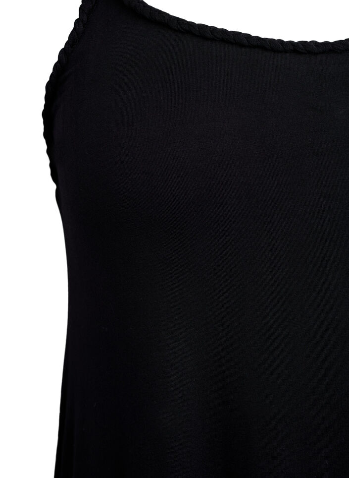Robe de plage en viscose avec bretelles tress&eacute;es, Noir, Packshot image number 2