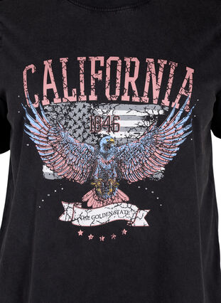 T-shirt en coton biologique avec motif d'aigle, Grey California, Packshot image number 2