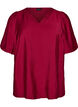 Blouse avec manches ballon et col en V, Bordeaux, Packshot image number 0
