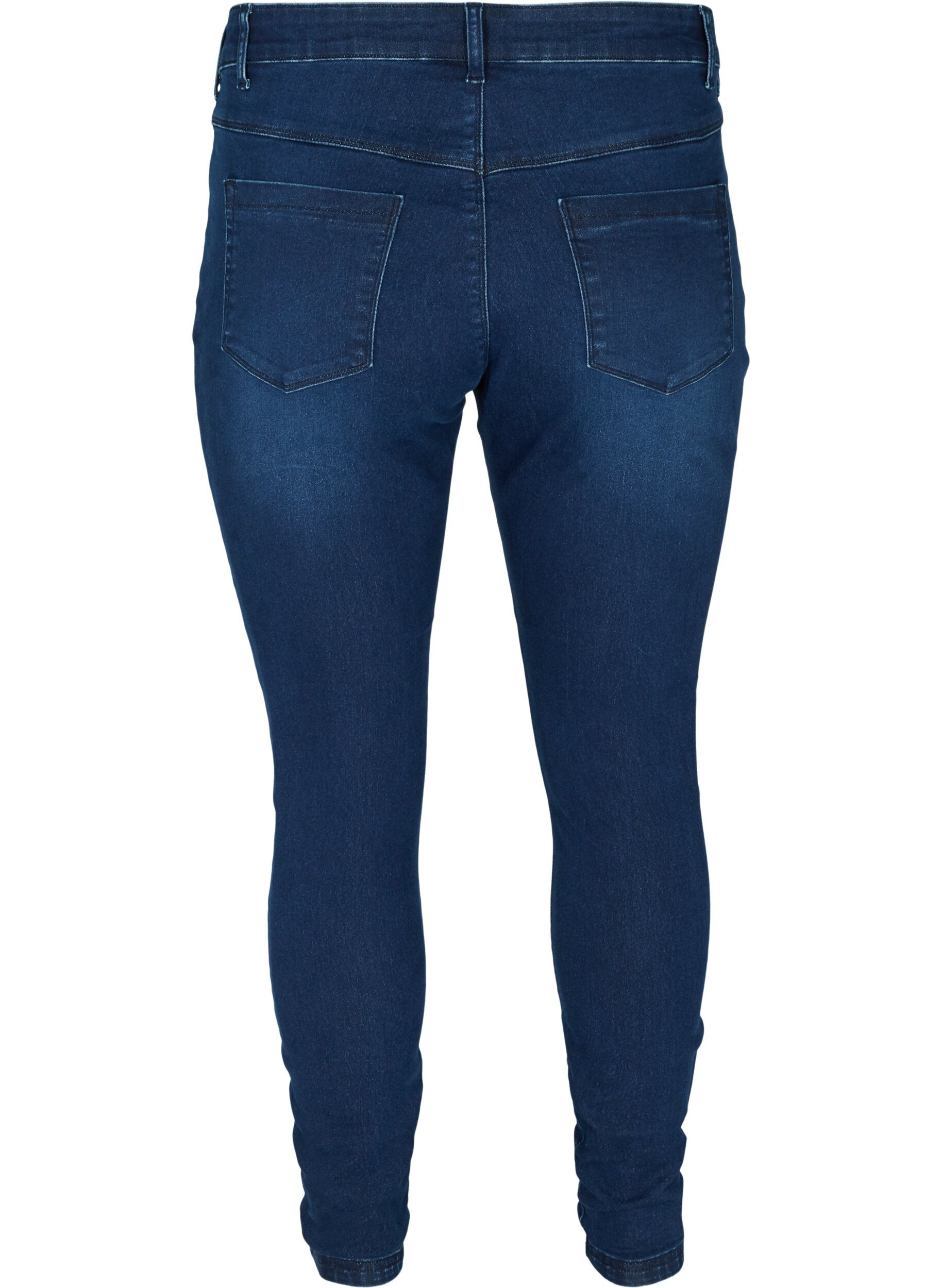 ZizziJeggings en coton m&eacute;lang&eacute;, Dark blue denim, Packshot image number 1