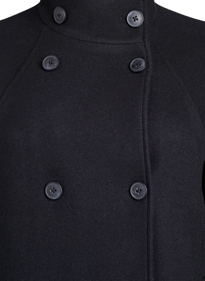Manteau court &agrave; la coupe &eacute;vas&eacute;e, Noir, Packshot image number 2