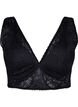 Bralette en dentelle avec rembourrage doux, Black, Packshot image number 0
