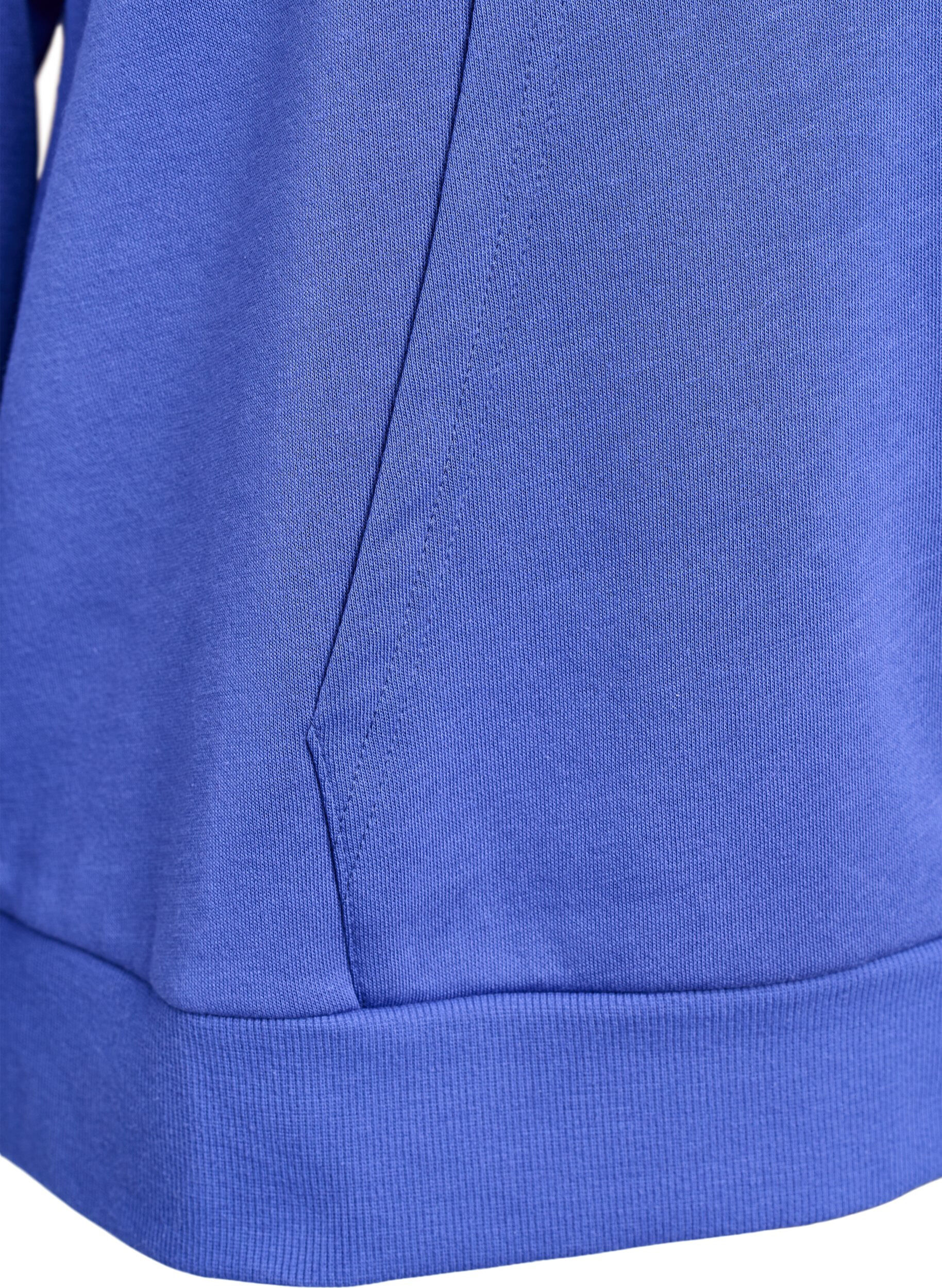 ZizziSweat &agrave; capuche avec motif brod&eacute; devant, Bleu, Packshot image number 3
