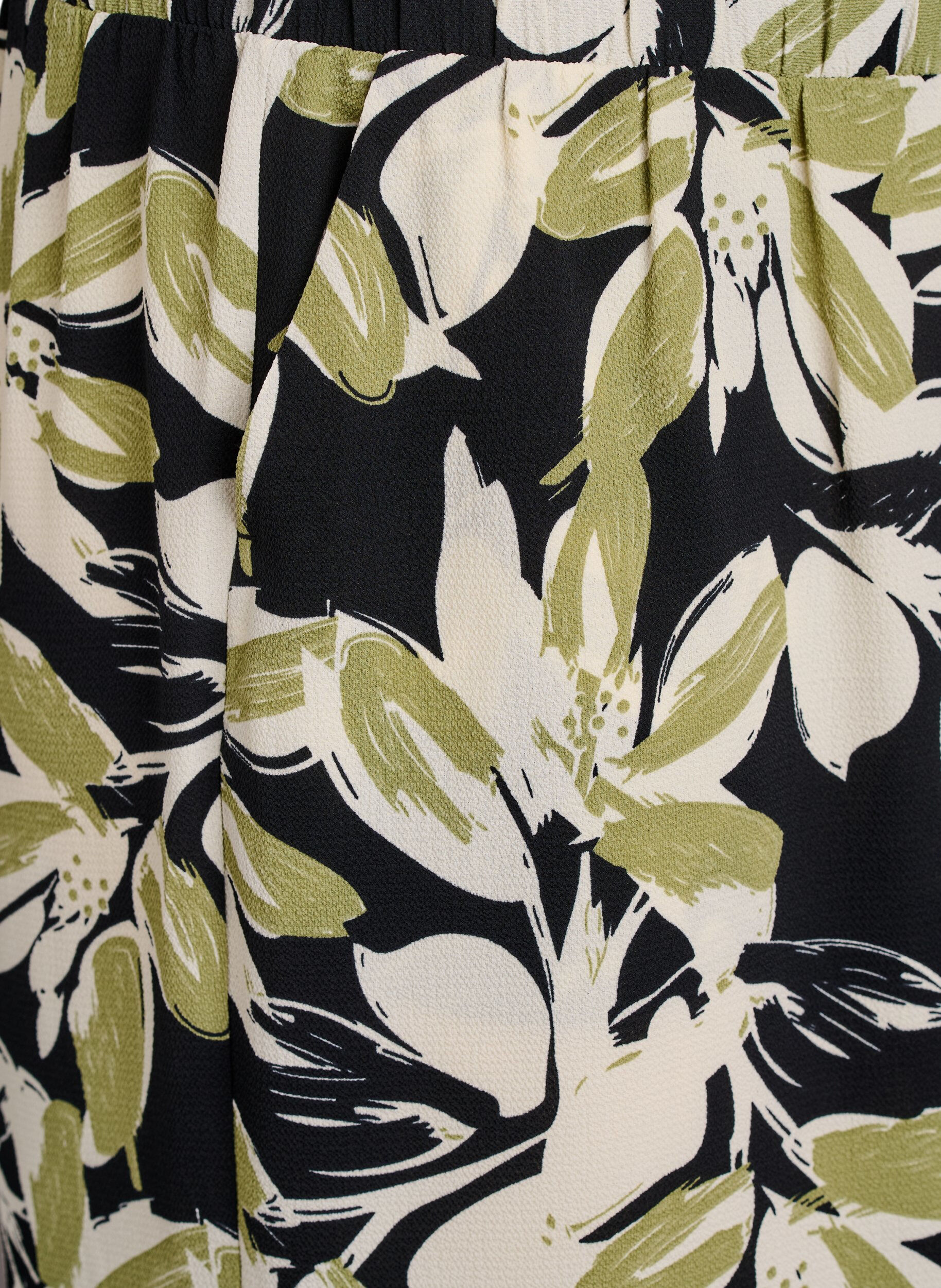 Zizzi Pantalon ample avec imprim&eacute;, Noir, Packshot image number 2