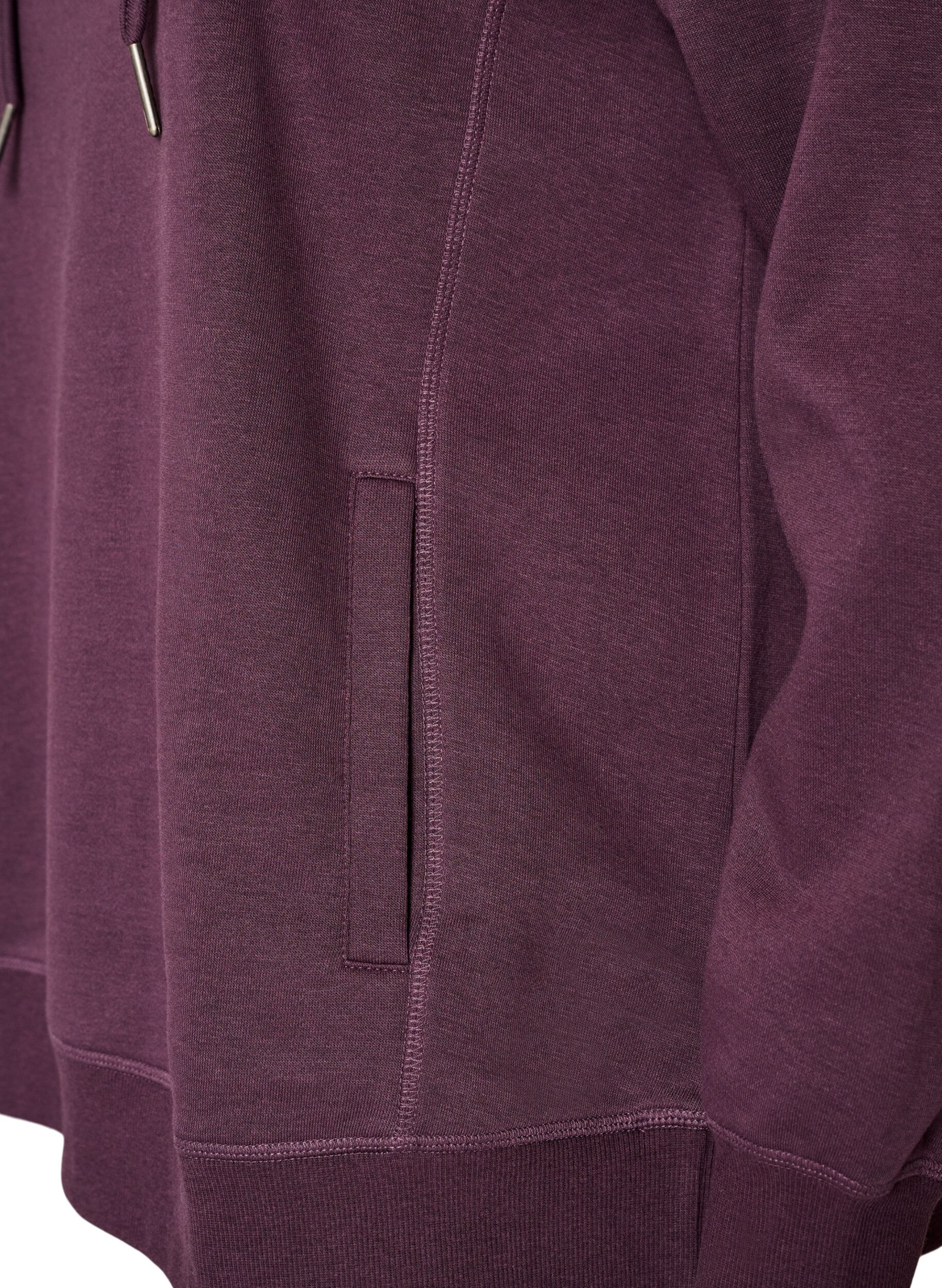 ZizziSweat &agrave; col montant et poches, Violet, Packshot image number 3