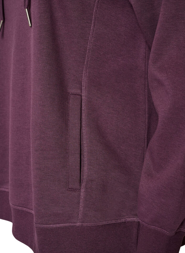 Sweat &agrave; col montant et poches, Violet, Packshot image number 3