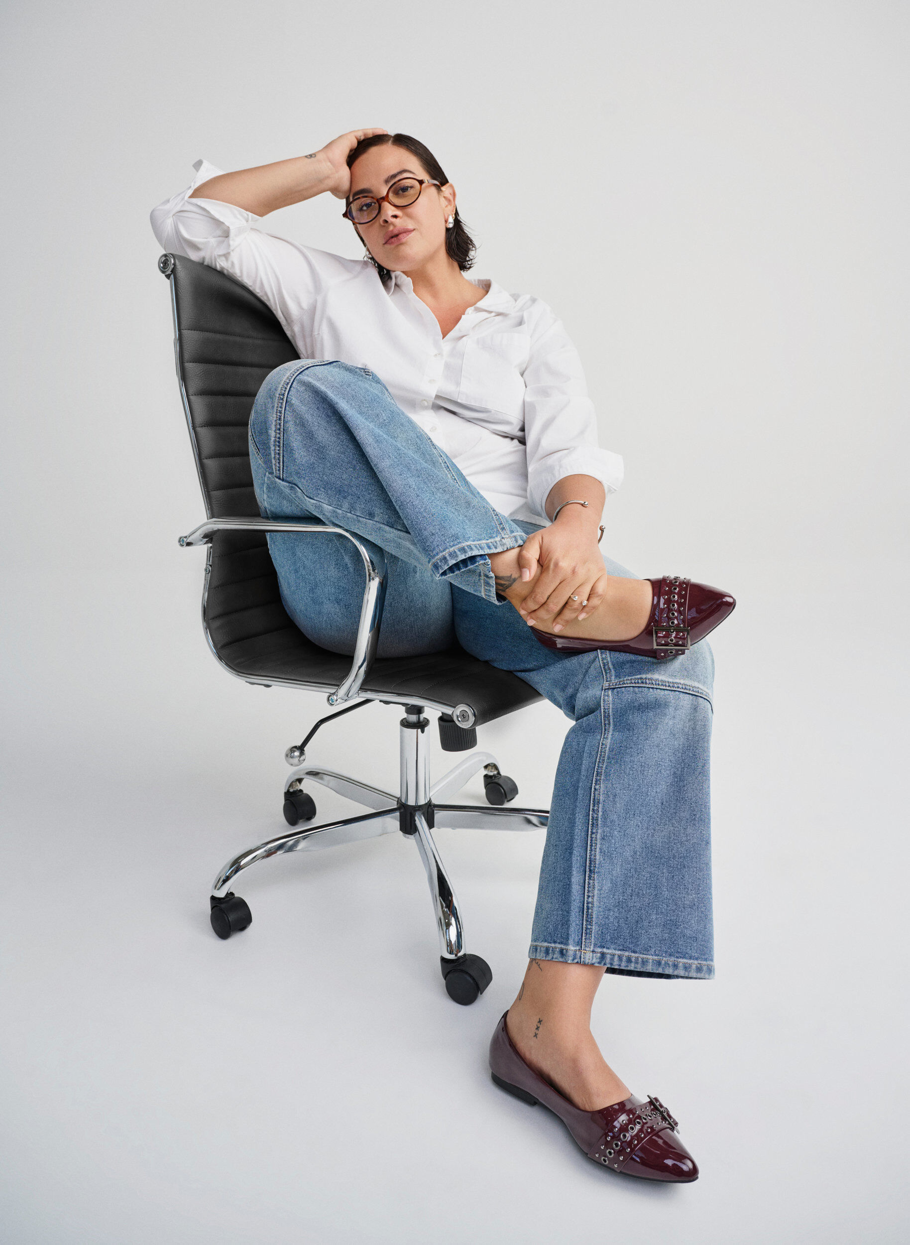 Large - Ballerine &agrave; bride et clous