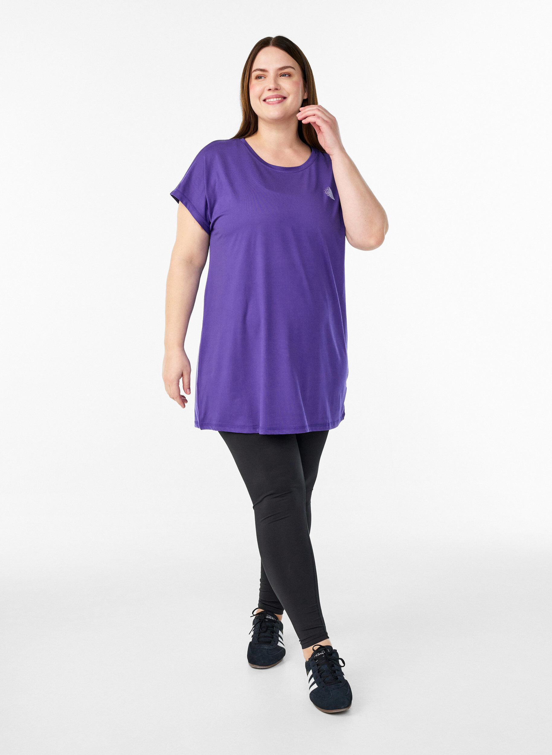 ZizziT-shirt long d'entra&icirc;nement, Violet, Model image number 1