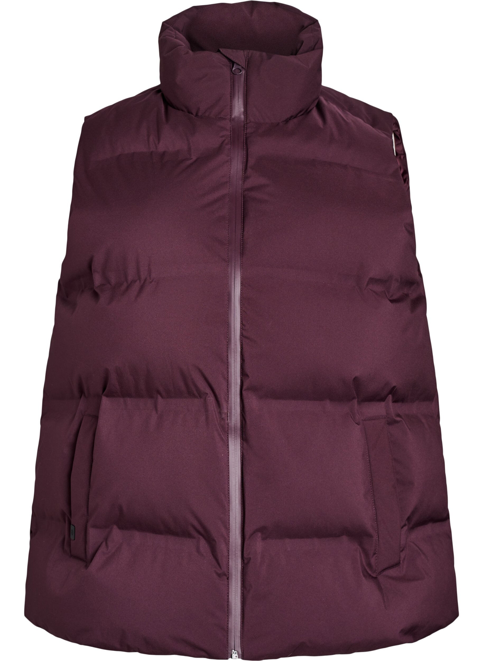 ZizziDoudoune sans manches courte avec col montant, Bordeaux fonc&eacute;, Packshot image number 0