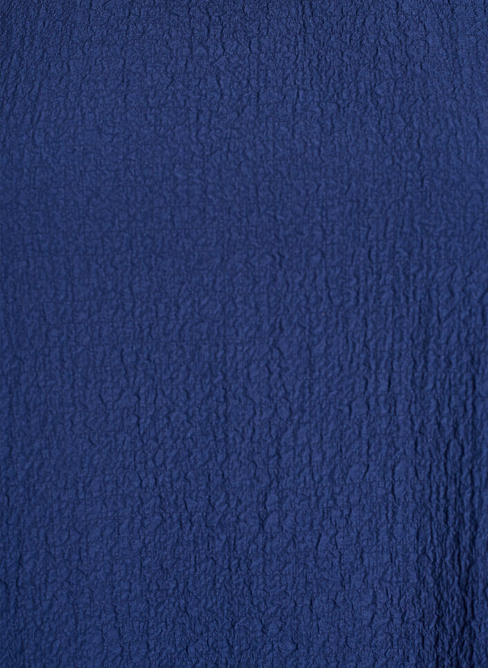 Robe courte avec texture froiss&eacute;e et manches courtes, Bleu, Packshot image number 2