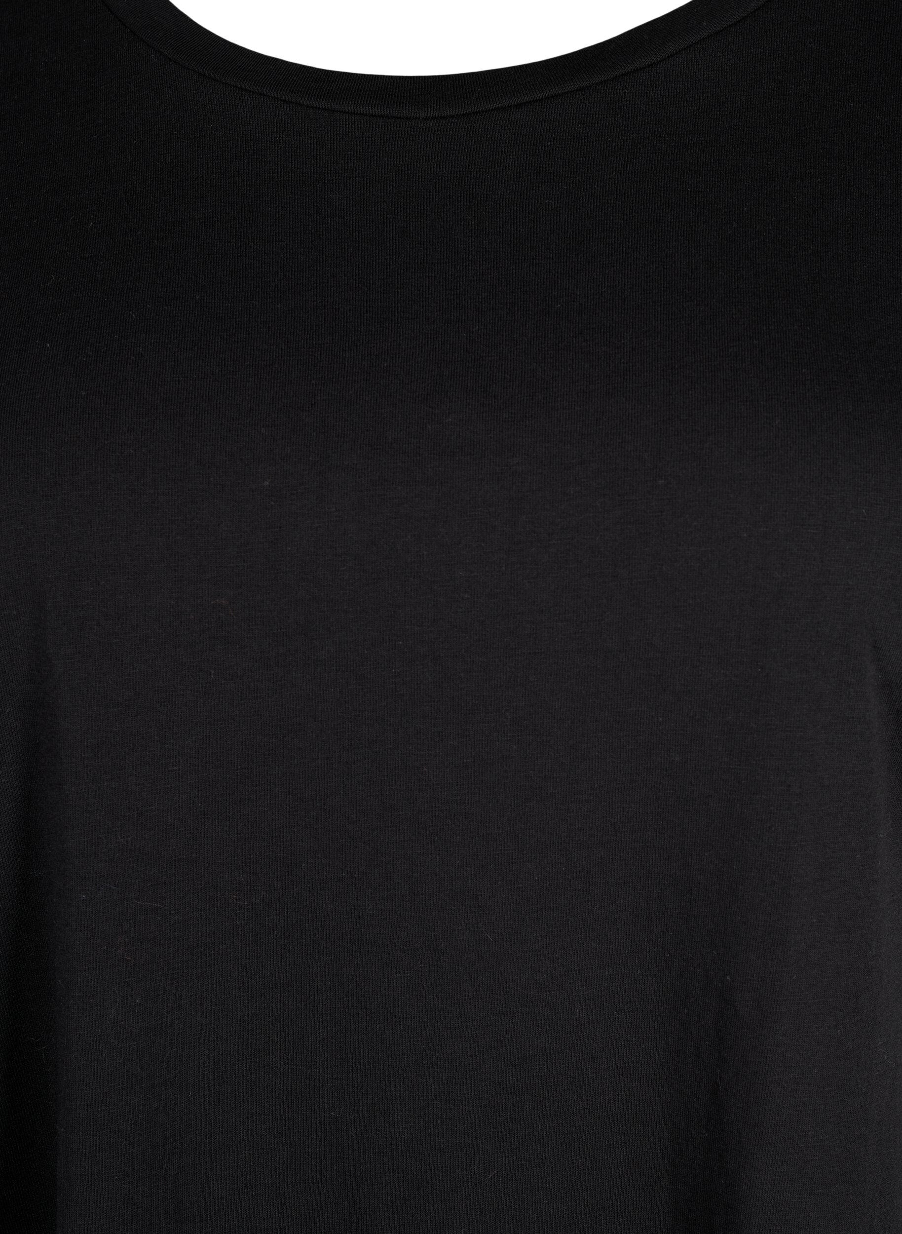ZizziT-shirt &agrave; manches courtes en coton m&eacute;lang&eacute;, Noir, Packshot image number 2