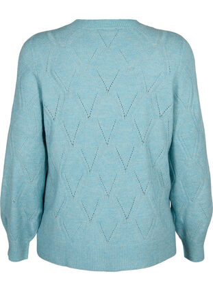 Pull en tricot avec motif à trous, Reef Waters Mel., Packshot image number 1