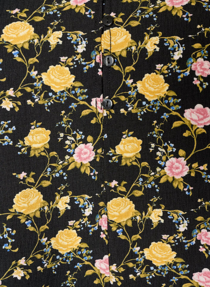Robe imprim&eacute;e en viscose &agrave; manches longues, Noir, Packshot image number 2