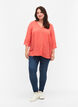 Blouse en viscose avec boutons et col en V, Deep Sea Coral, Model image number 2