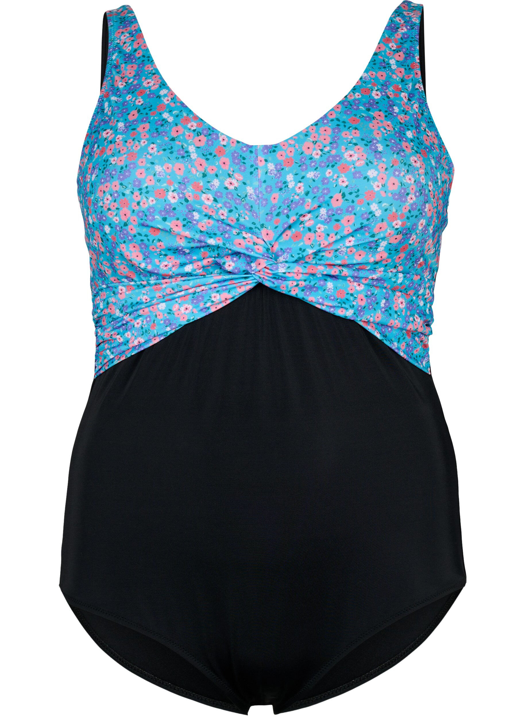 Zizzi Maillot de bain avec armatures et bretelles r&eacute;glables, Black Ditsy Print, Packshot image number 0