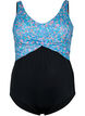 Maillot de bain avec armatures et bretelles réglables, Black Ditsy Print, Packshot image number 0