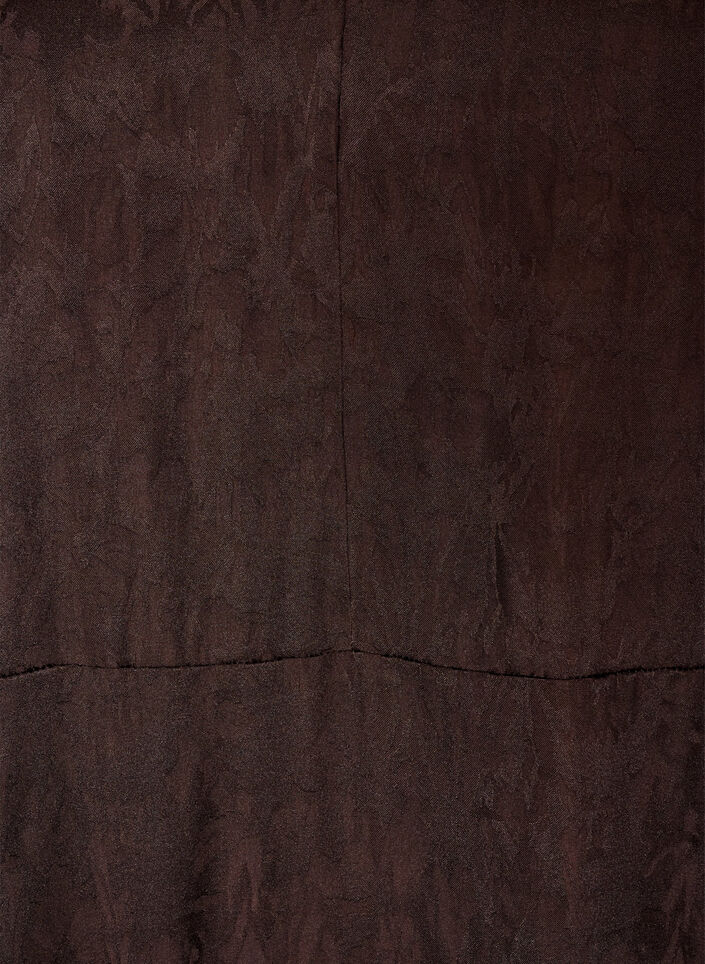 Robe midi en jacquard &agrave; motif cachemire et manches papillon, Marron, Packshot image number 2