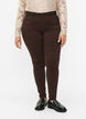 Pantalon moulant avec détails de fermetures éclairs , Marron, Model image number 2