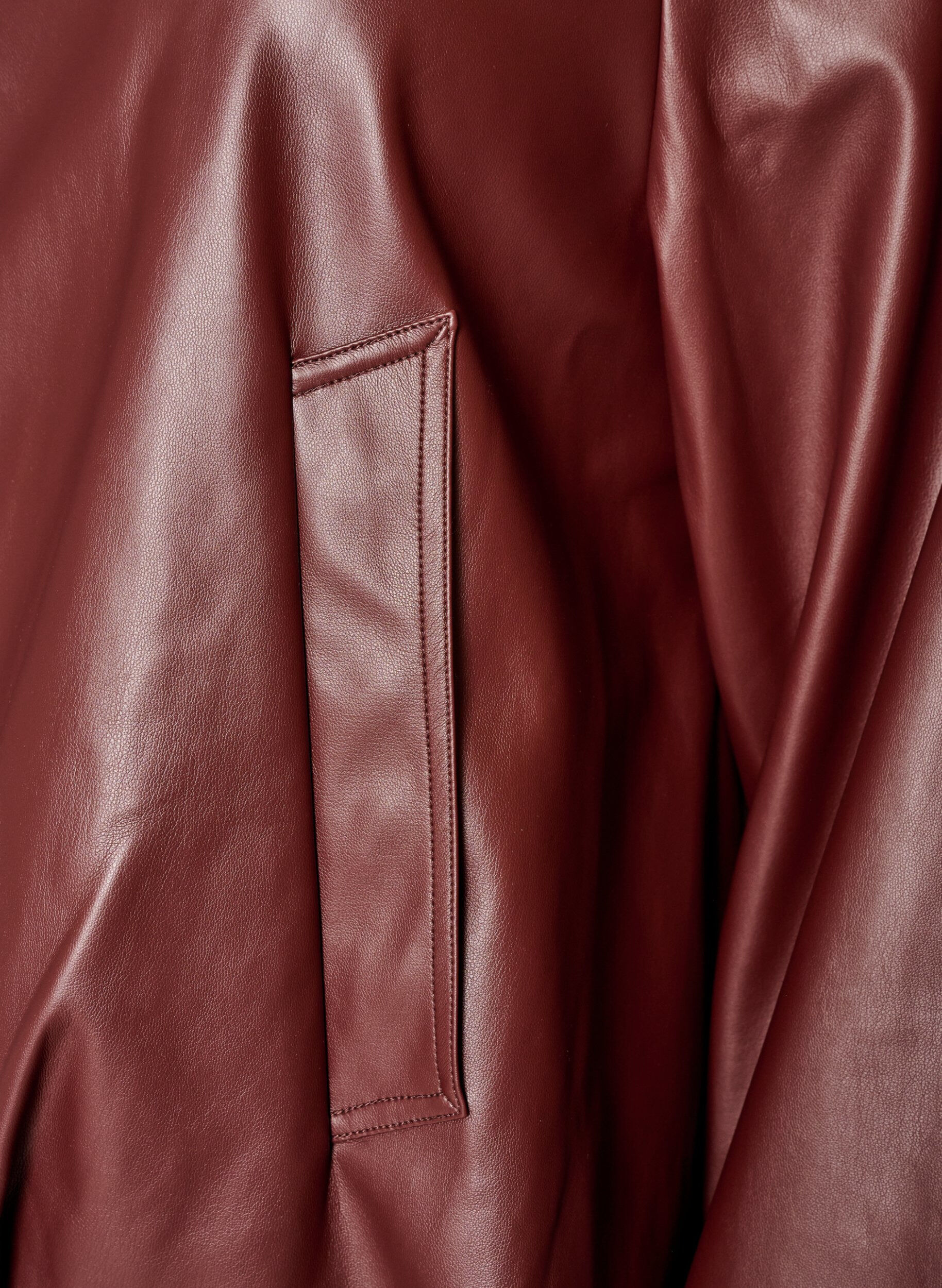 ZizziBomber en similicuir avec ourlet &agrave; cordon de serrage, Marron, Packshot image number 3