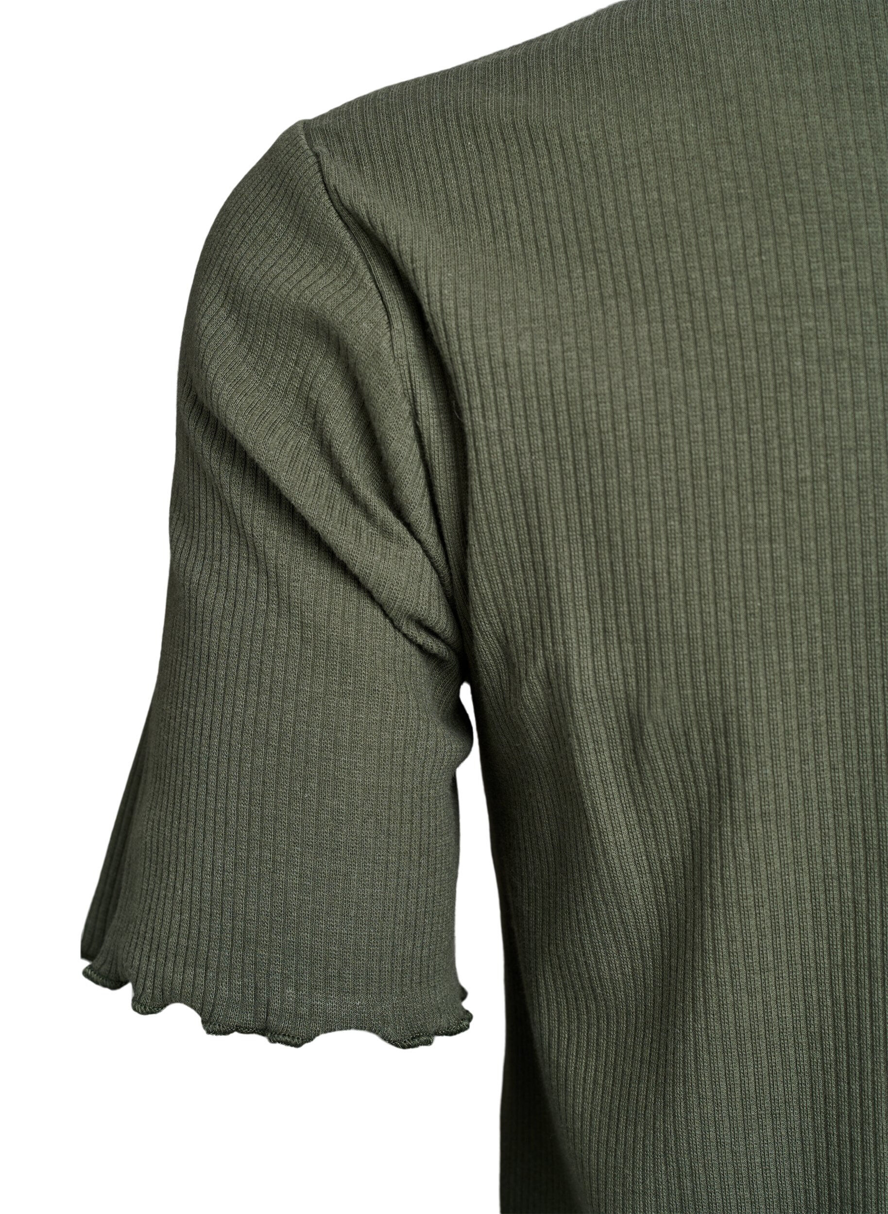 Zizzi Robe T-shirt mi-longue en jersey c&ocirc;tel&eacute;, Vert, Packshot image number 3