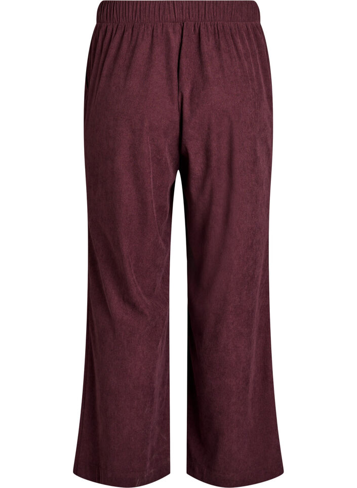 Pantalon ample en velours, Bordeaux foncé, Packshot image number 1