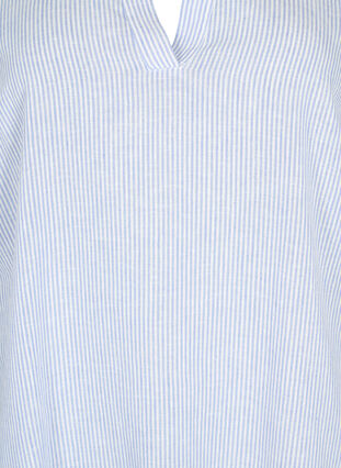 Robe avec col en V et col., Blue Stripe, Packshot image number 2