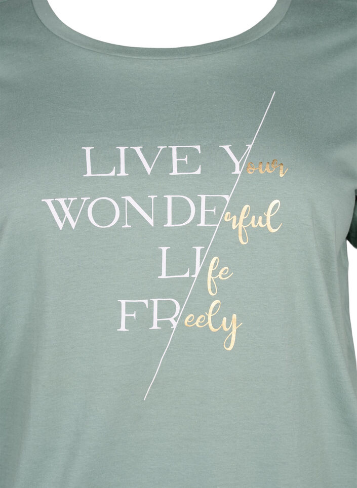 T-shirt en coton à manches courtes avec bord élastique, Chinois G. W. Live, Packshot image number 2