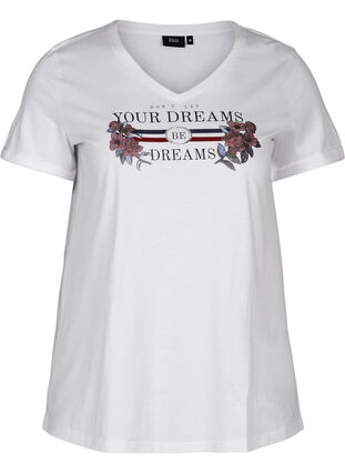 T-shirt manches courtes avec motifs, Bright White, Packshot image number 0