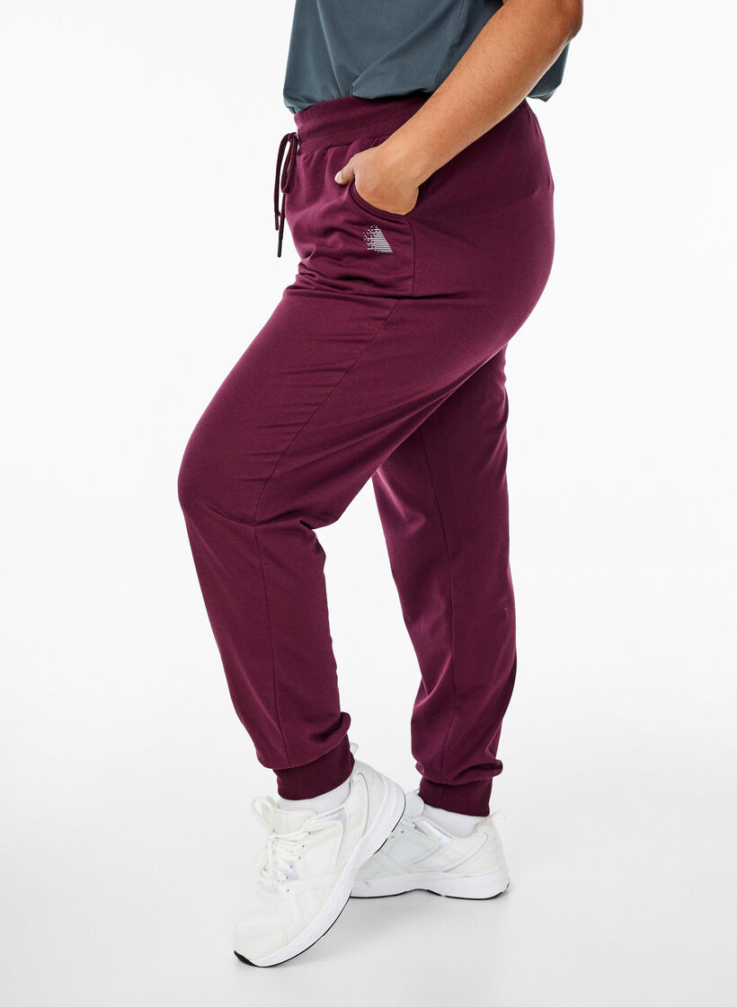 Pantalon de sport ample avec des poches, Bordeaux, Model image number 0