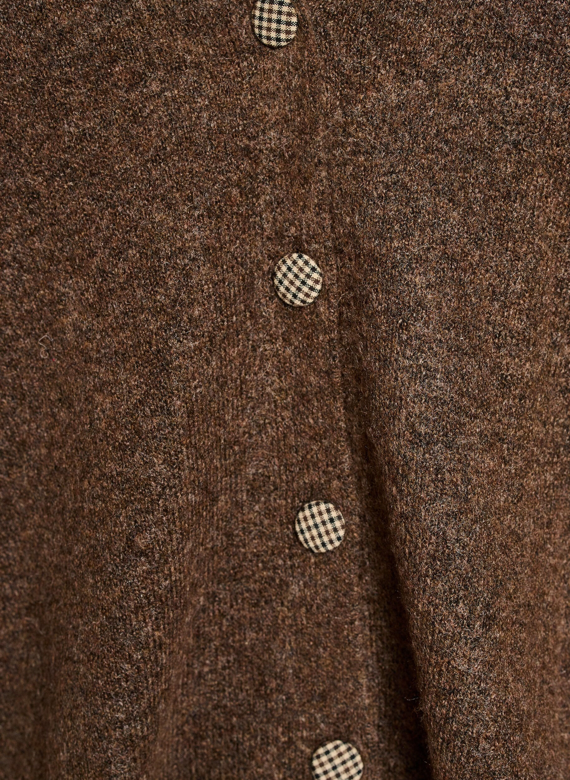ZizziCardigan avec boutons d&eacute;coratifs et col en V, Marron, Packshot image number 2