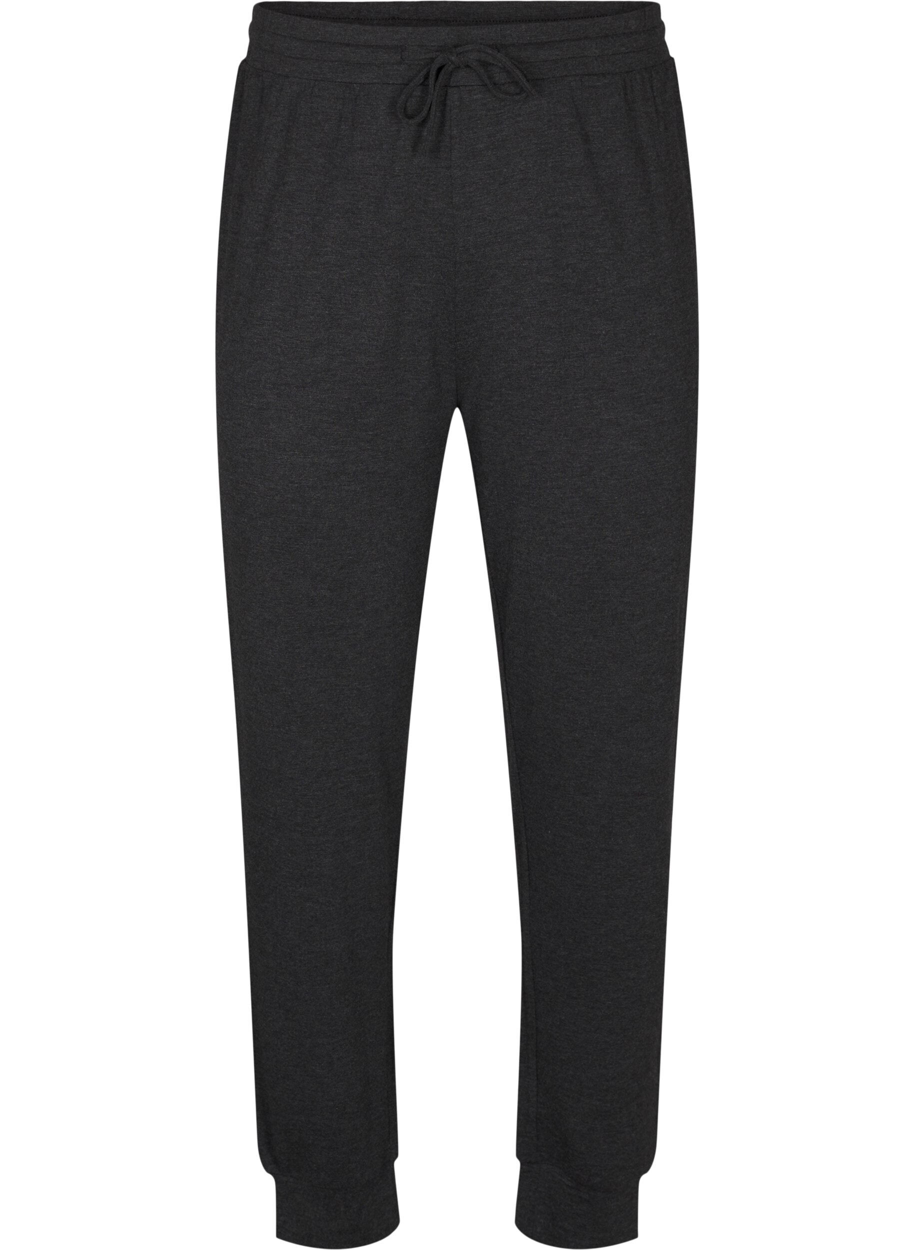 Zizzi Pantalon en jersey taille haute, Dark Grey Melange, Packshot image number 0