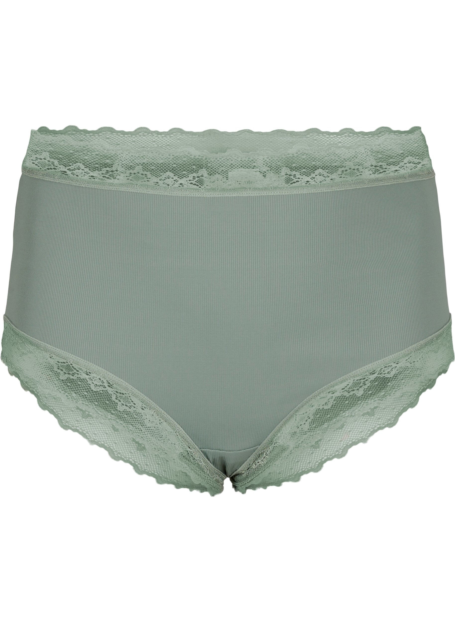 Zizzi Culotte taille haute avec dentelle, Laurel Wreath Ass, Packshot image number 0