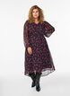 Robe en mousseline &agrave; imprim&eacute; floral et manches longues, Noir, Model image number 0