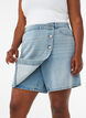 Short en denim effet portefeuille et taille haute, Bleu Clair, Model image number 3