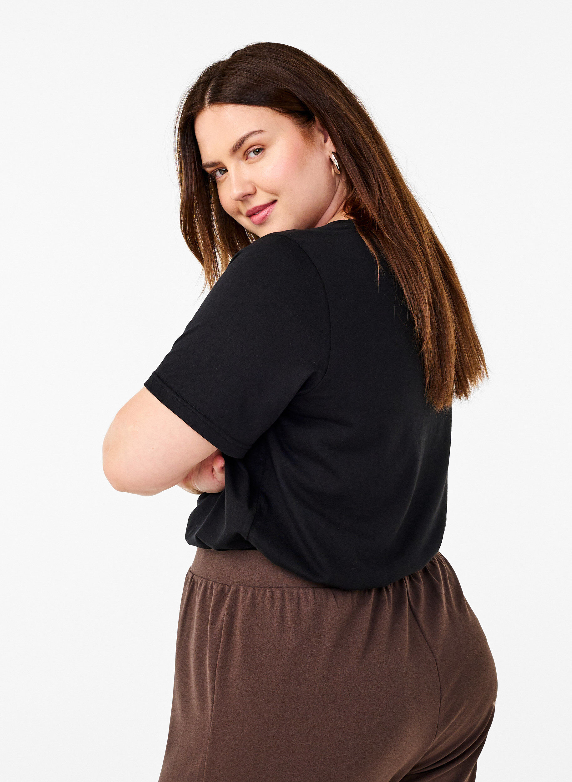 Zizzi FLASH &ndash; T-shirt imprim&eacute;, Black Gold Faith, Model image number 1