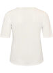 Top en maille avec manches courtes et col rond, Vanille, Packshot image number 1