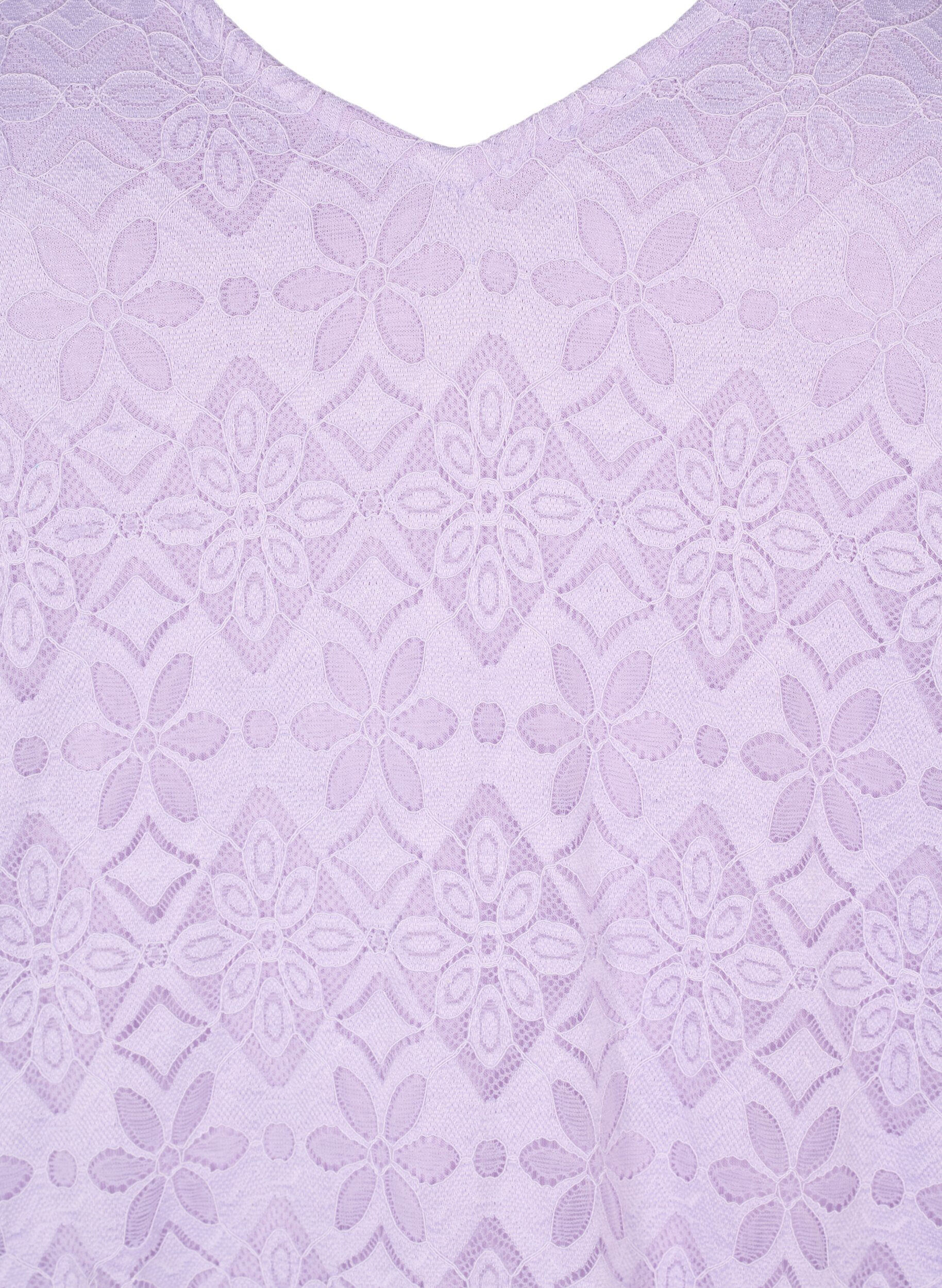 ZizziRobe en dentelle avec d&eacute;coupe en V et manches longues, Pastel Lilac, Packshot image number 2