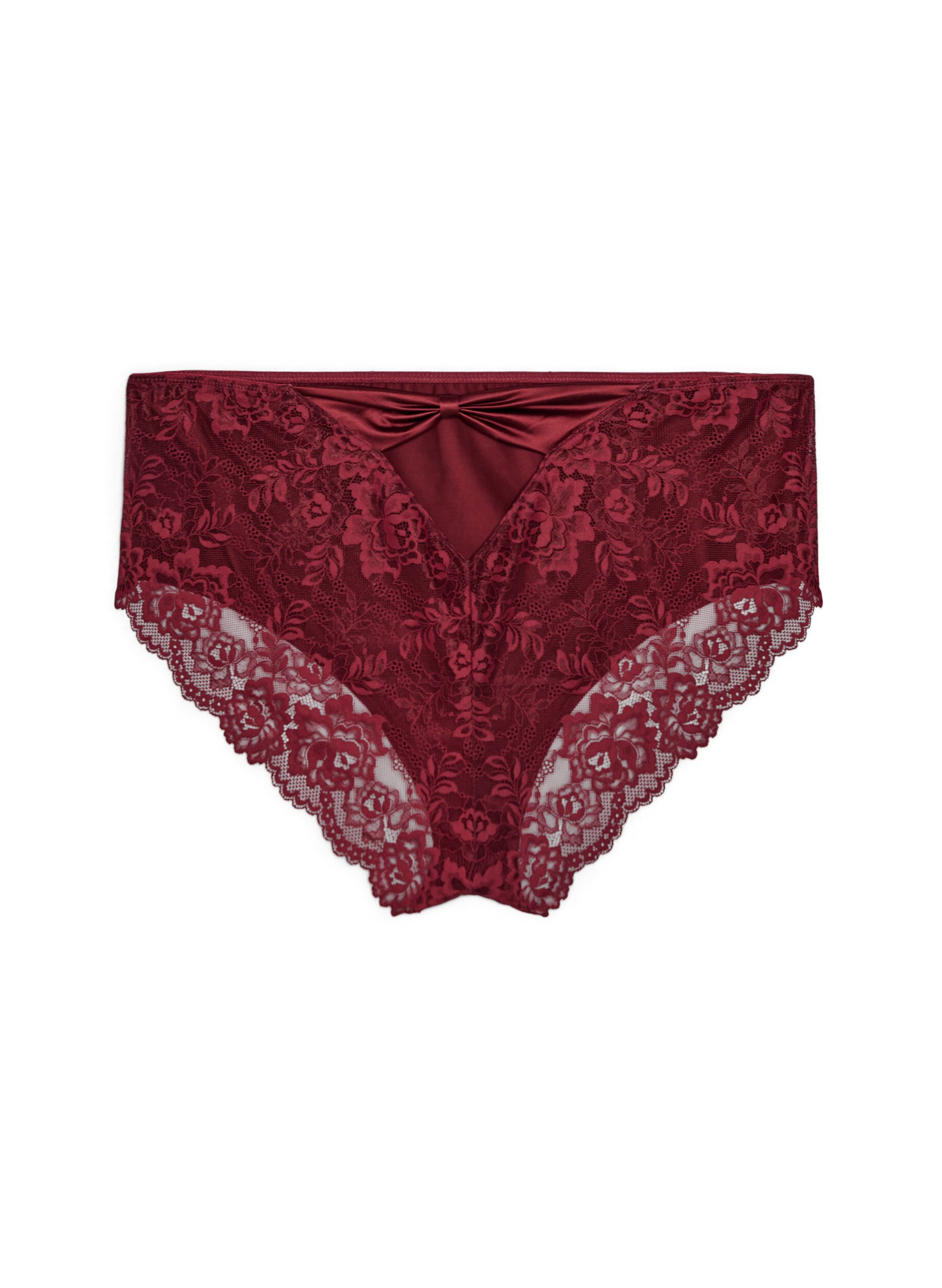 ZizziCulotte avec de la dentelle et un n&oelig;ud &agrave; l'arri&egrave;re, Bordeaux fonc&eacute;, Packshot image number 1