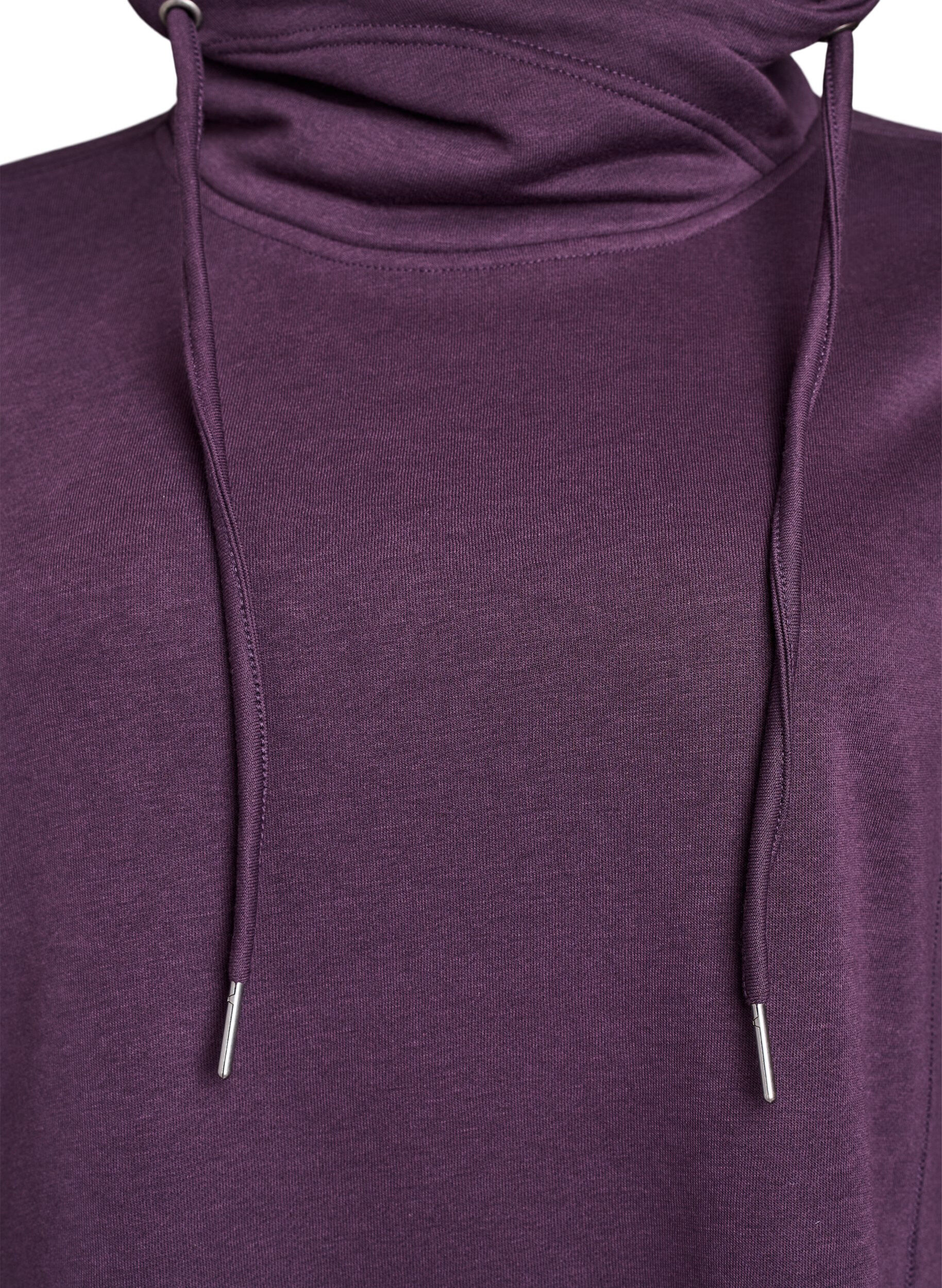 ZizziRobe sweat-shirt courte &agrave; col montant et poches, Violet, Packshot image number 2