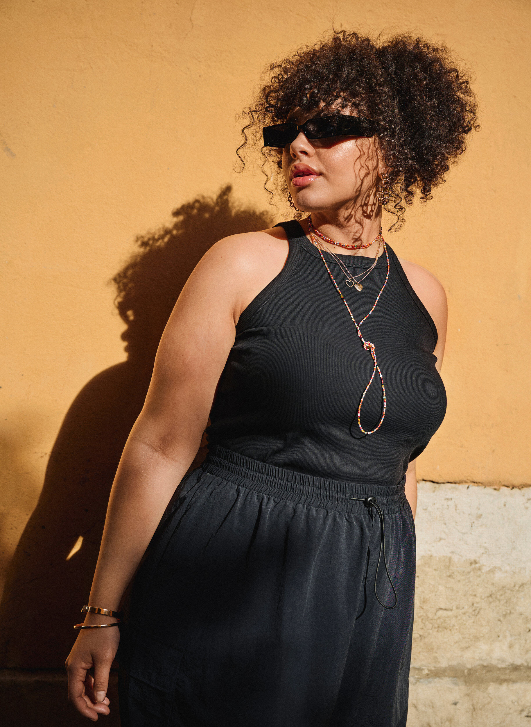 Zizzi D&eacute;bardeur en coton c&ocirc;tel&eacute;, Black, Image image number 0