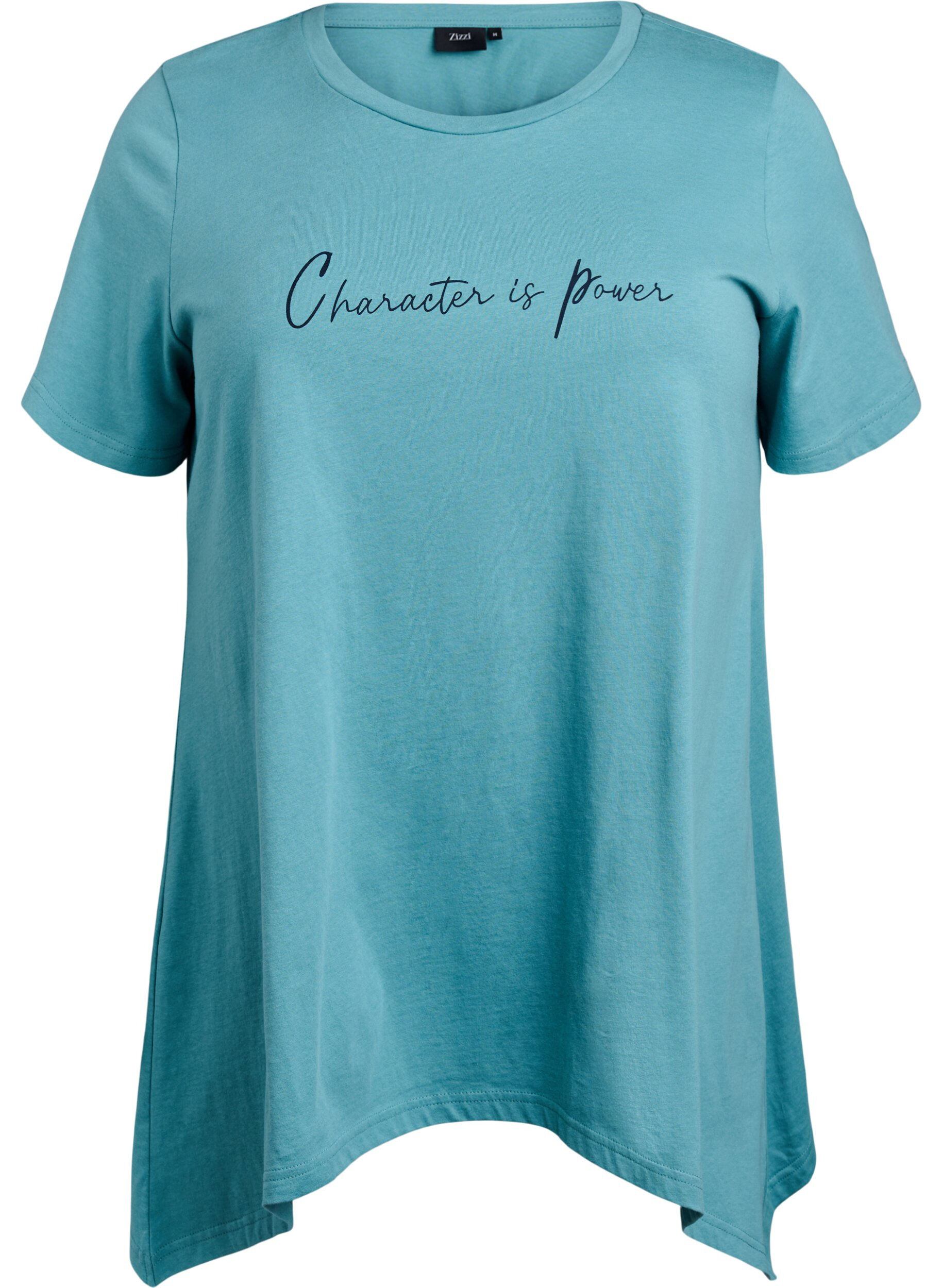 Zizzi T-shirt &agrave; col rond et coupe &eacute;vas&eacute;e, Vert, Packshot image number 0