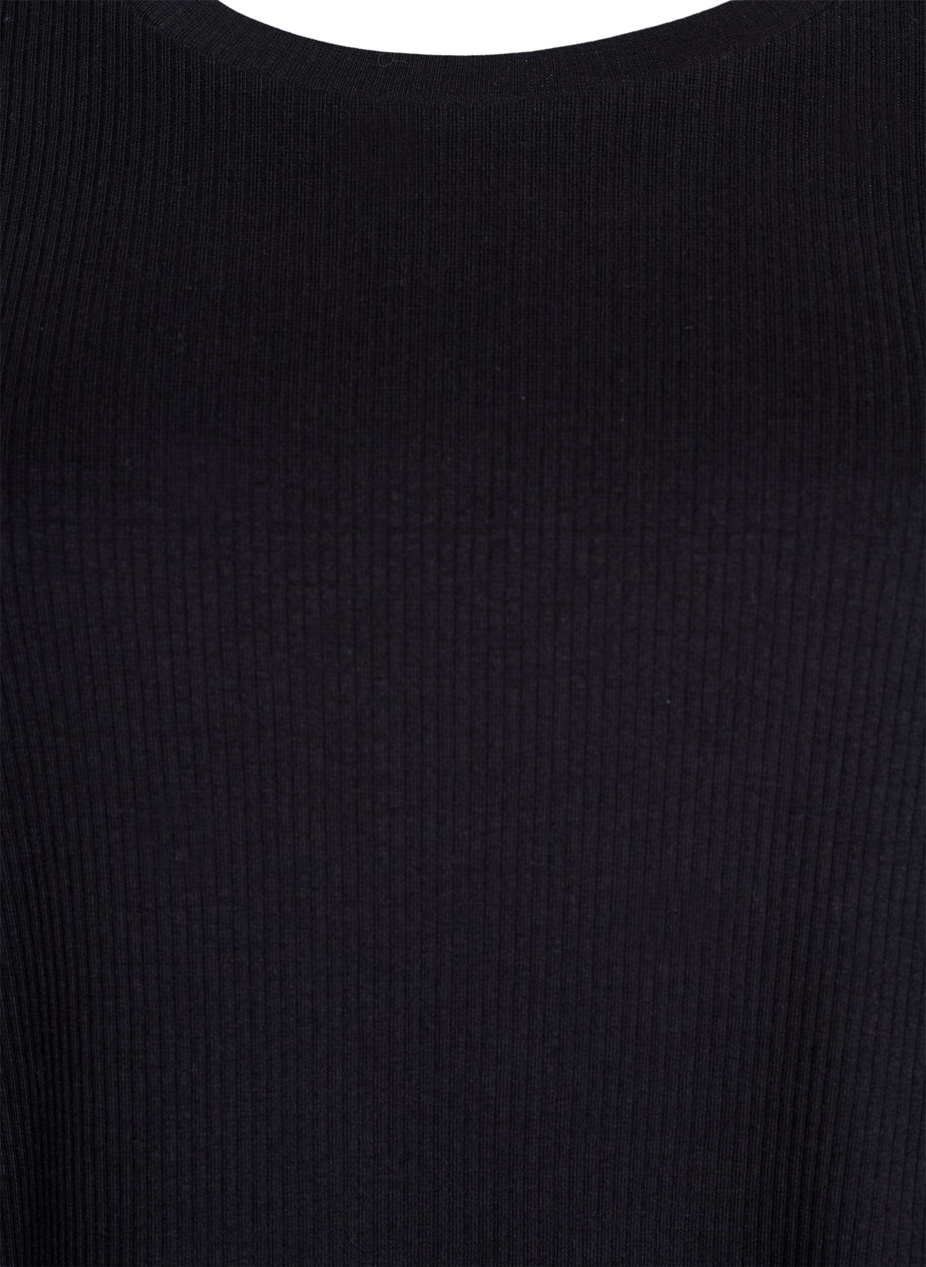 Zizzi Chemisier en jersey c&ocirc;tel&eacute; &agrave; manches courtes, Noir, Packshot image number 2