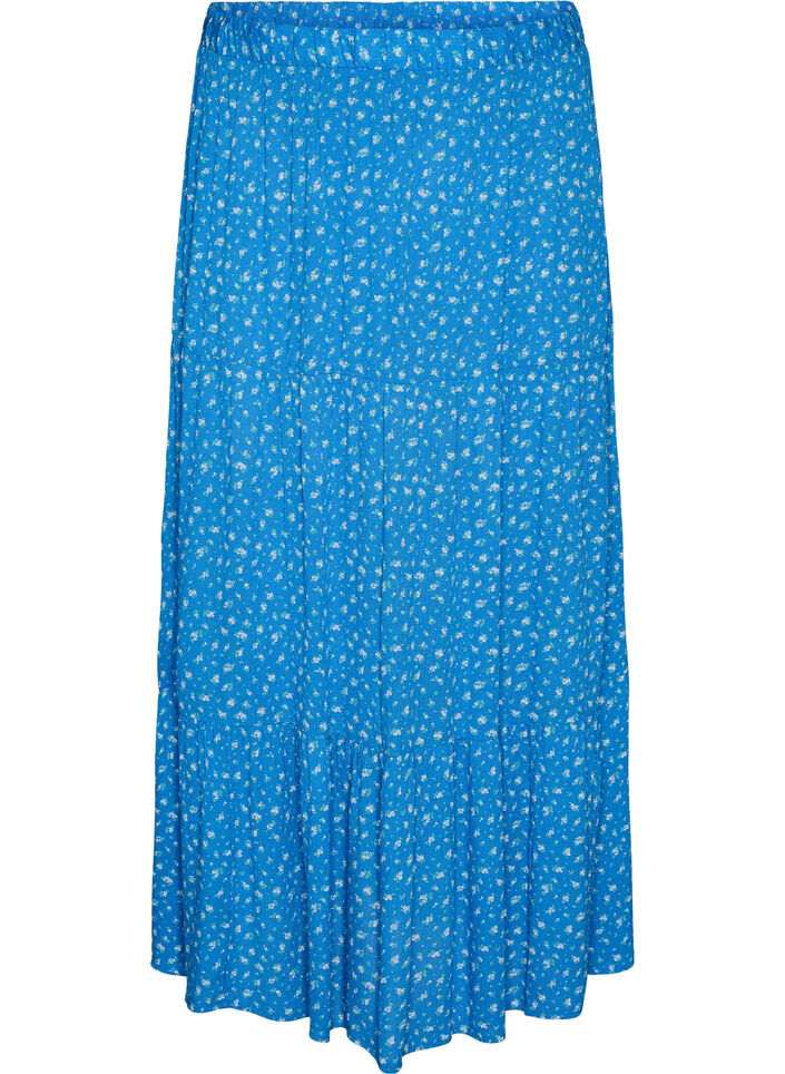 Jupe longue &agrave; taille &eacute;lastiqu&eacute;e, Bleu, Packshot image number 0