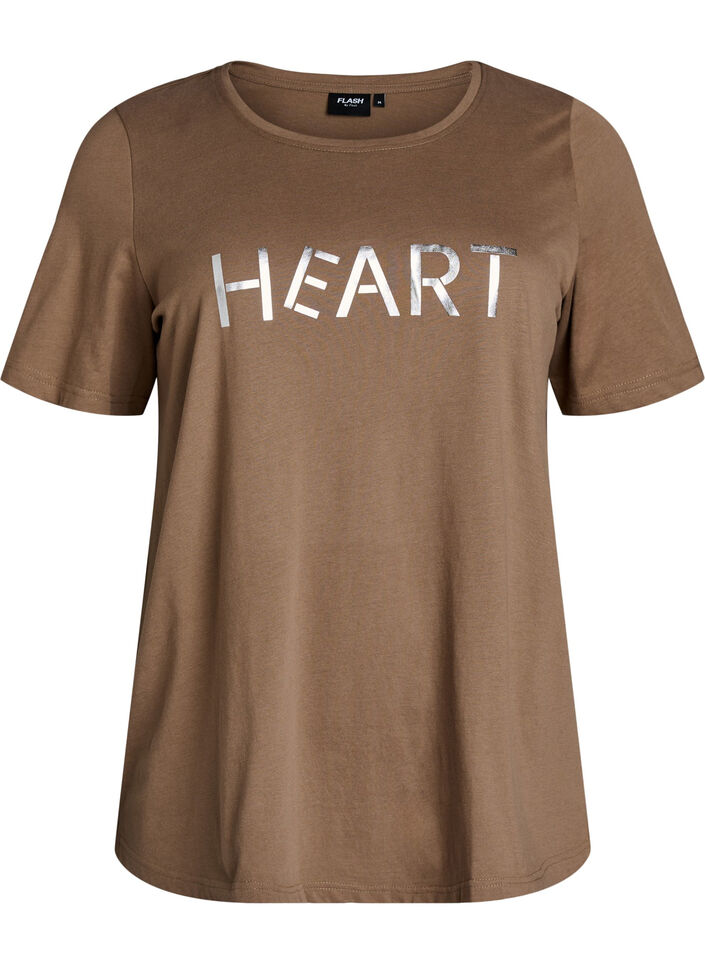 T-shirt imprim&eacute;, Marron, Packshot image number 0