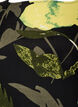 Blouse &agrave; fleurs avec col bateau et manches larges, Noir, Packshot image number 2