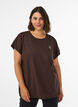 T-shirt de sport couleur unie, Marron, Model image number 0