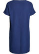 Robe courte avec texture froiss&eacute;e et manches courtes, Bleu, Packshot image number 1
